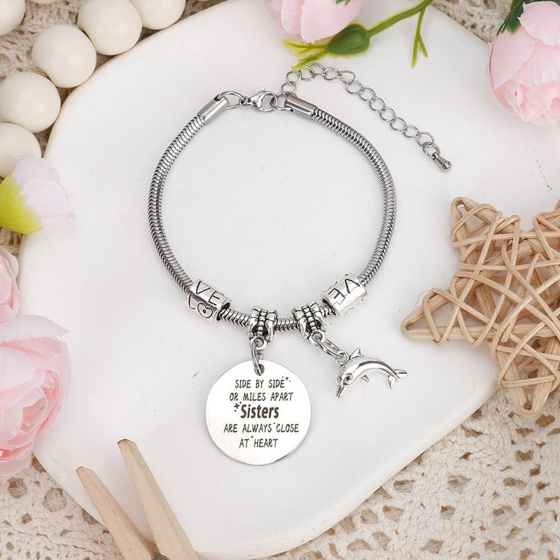 EGHTvmok Sister Birthday Gifts Christmas Mothers Day Sisters Graduation Valentines Bracelet Sunflower,Butterfly,Elephant - Image 3